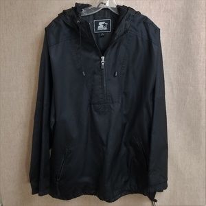 Starter Rain Jacket Size L Windbreaker Men's Black
